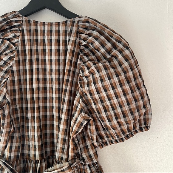 Baum und Pferdgarten Adalaine Checked Wrap Dress in Tabacco Gingham midi - Picture 13 of 16